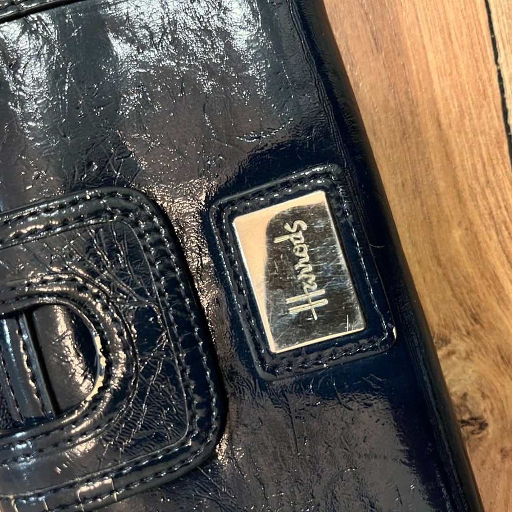 Harrods Black Patent Leather Bag